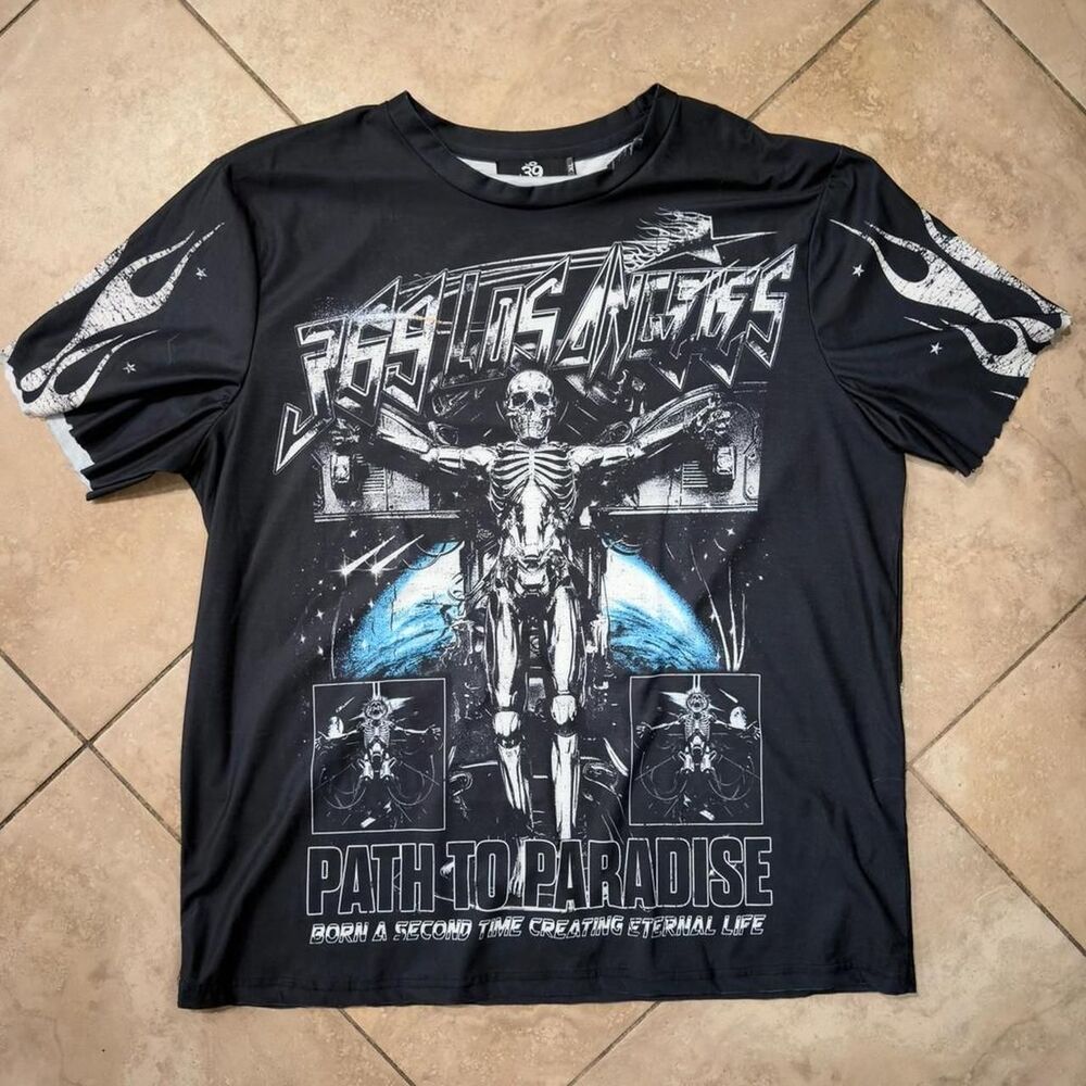 369 Los Angeles “Path to Paradise” Graphic Long Sleeve Cut-Off Tee Size XL